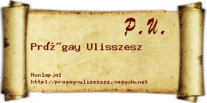Prágay Ulisszesz névjegykártya